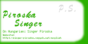 piroska singer business card